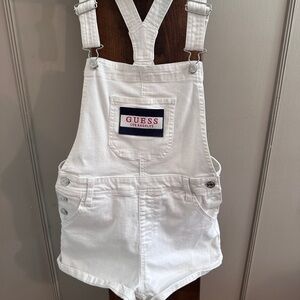 GUESS Overall Shorts White, Women’s Size 28